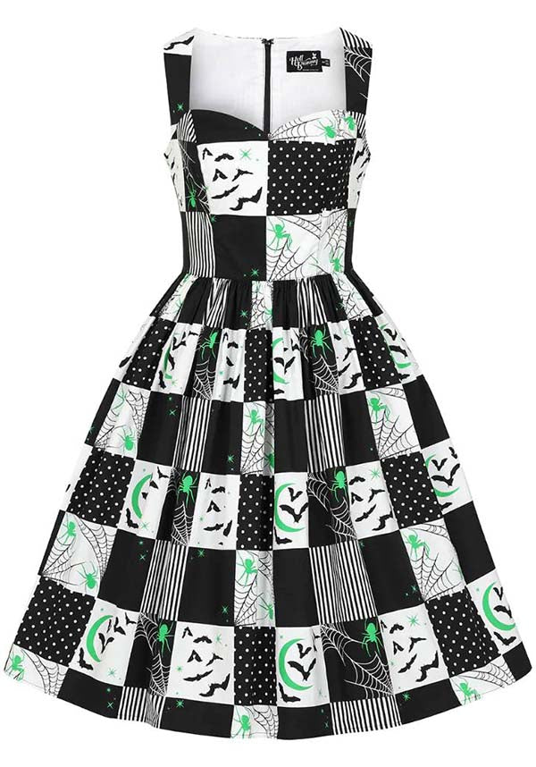 Hell Bunny Annie Vintage 50's Style Dress in Black and White for Halloween