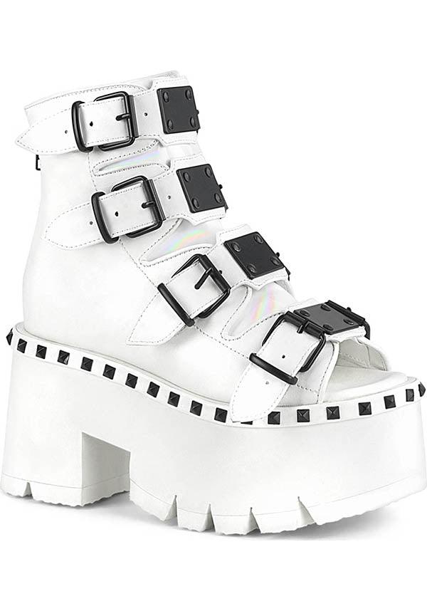 PREORDER! ASHES-70 White Platform Sandals with Studded Design