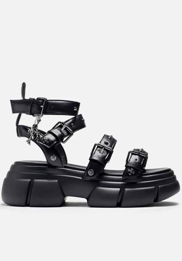 Stylish Grunge A Raining Vengeance Charm Platform Sandals for Summer