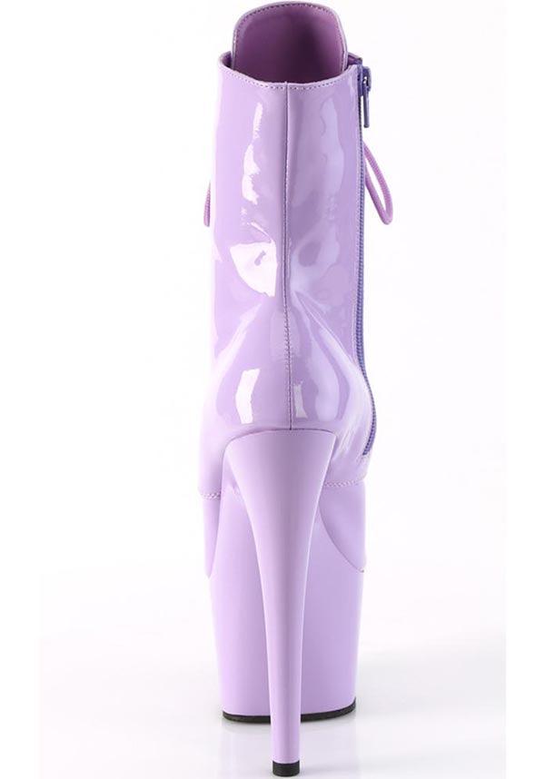 PREORDER: ADORE-1020 Platform Boots in Lavender Patent Leather Style