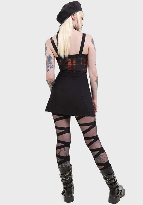 Amberic Stylish Women's Orange Tartan Print Top