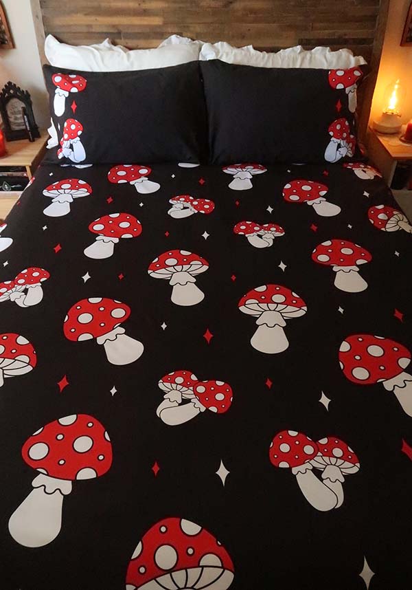 Gothic Mystical Amanita Nightmare Queen Size Quilt Set by Hell's Blankets