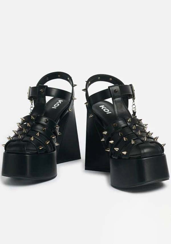 Angel Mist Black Platform High Heel Shoes for Fashion-Forward Women