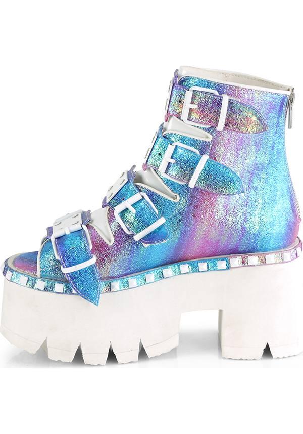 PREORDER: Purple ASHES-70 Platform Sandals with Unique Design