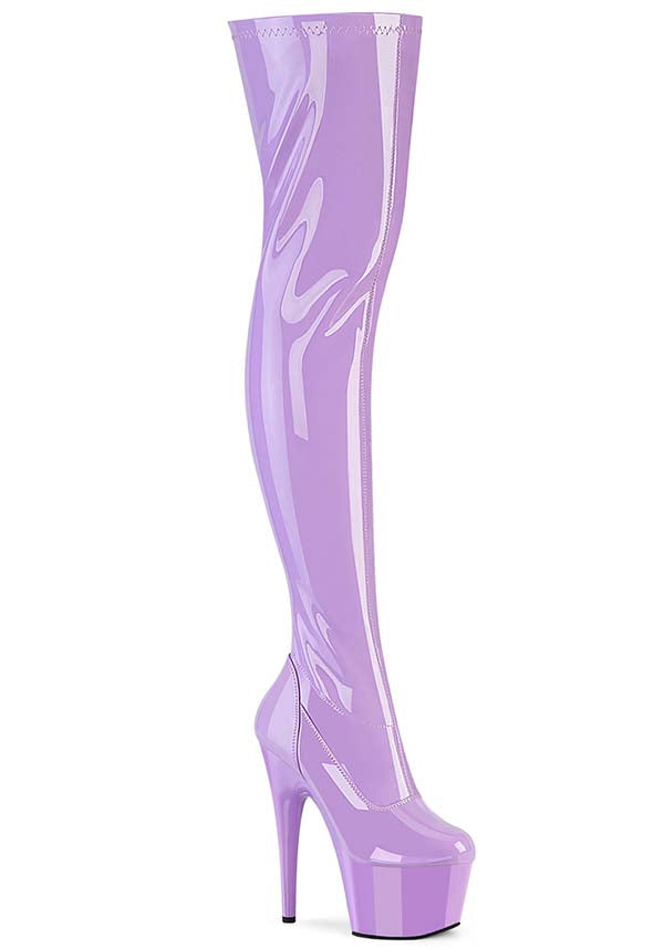 ADORE-3000 Lavender Stretch Thigh High Boots - Preorder Available