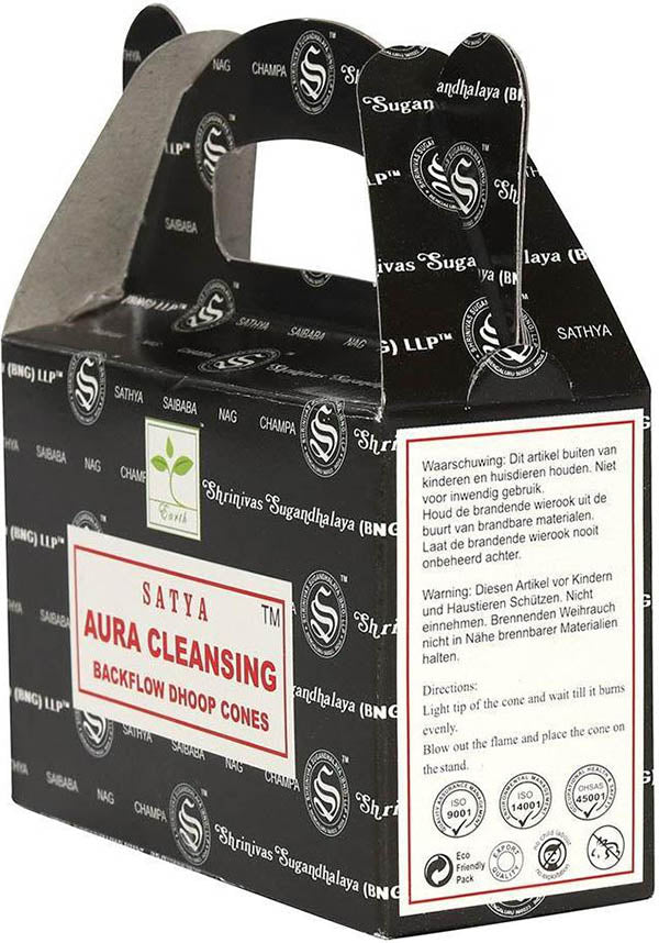Satya's Aura Cleansing Long - lasting Scented Backflow Incense Cones