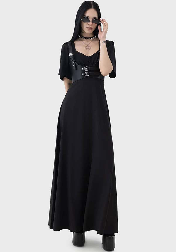 Arboraceous Women's Maxi Dress with Skull Button Detail