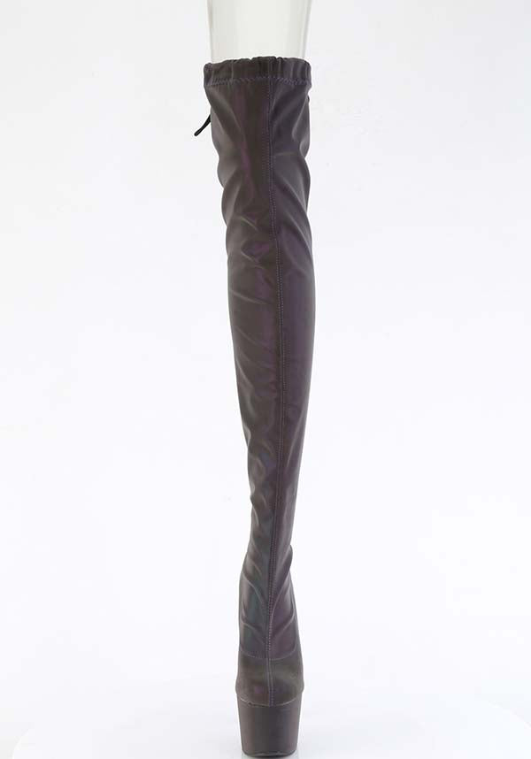 ADORE-3008REFL [Green-Purple] Thigh High Boots - Preorder