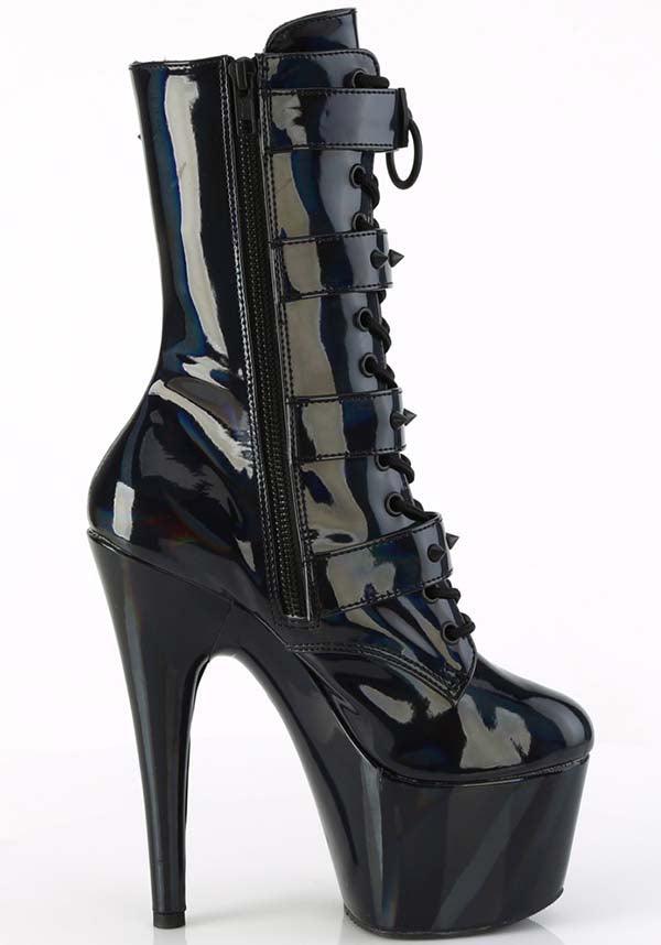 ADORE-1046 Platform Boots in Black Holo Patent - Pre - Order Available