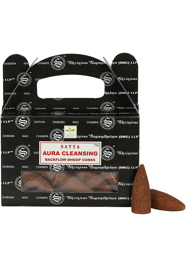 Satya's Aura Cleansing Long - lasting Scented Backflow Incense Cones