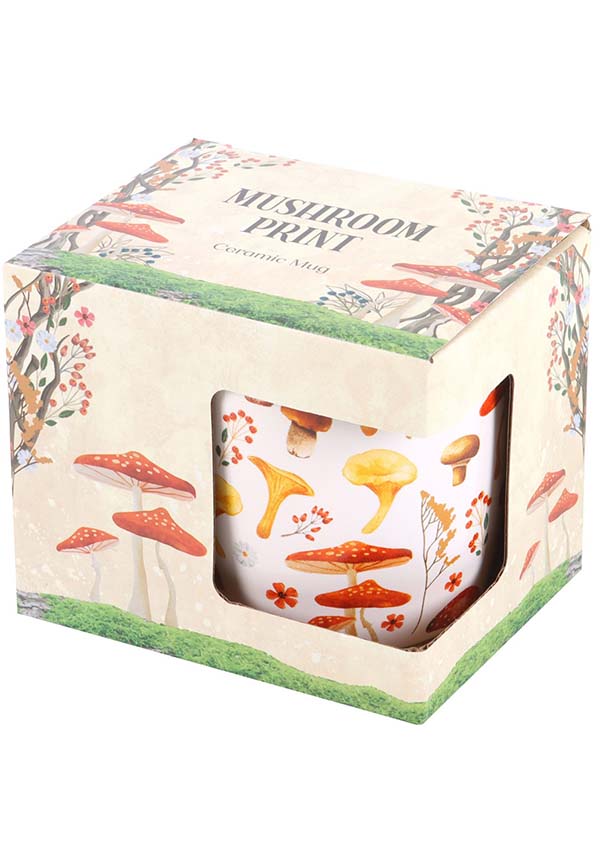 All Over Toadstool Patterned Ceramic Mug for Tea or Coffee