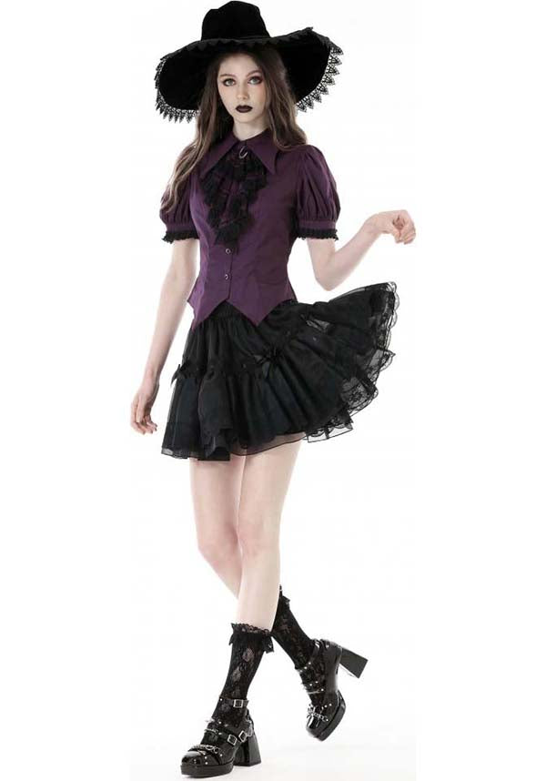 Purple Apothecary Top - Ideal for Dark Academia Office Look