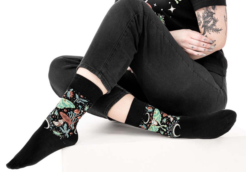 Autumnal Equinox High - quality Jacquard Botanical Socks