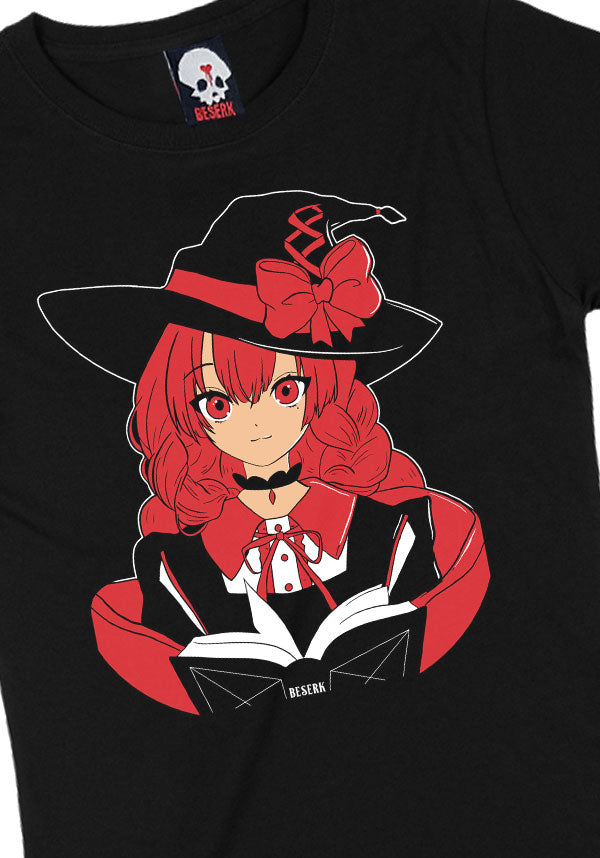 Enchanting Academia Witch Ladies' Fitted Cotton T-Shirt