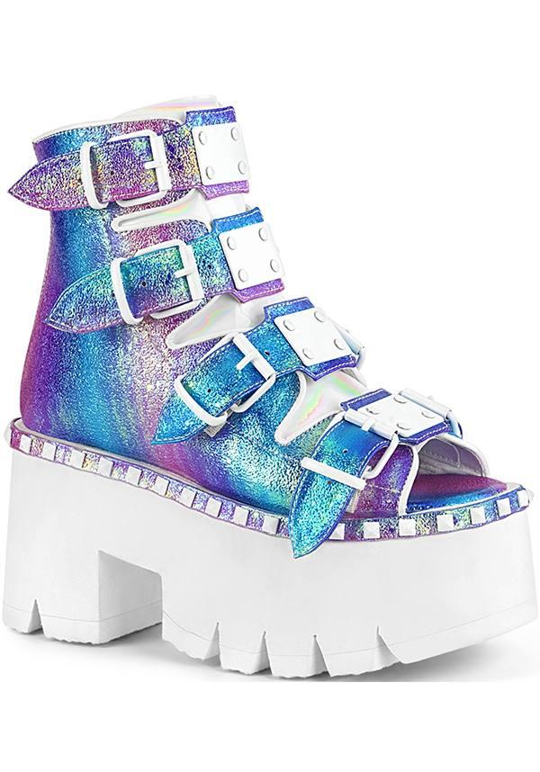 PREORDER: Purple ASHES-70 Platform Sandals with Unique Design