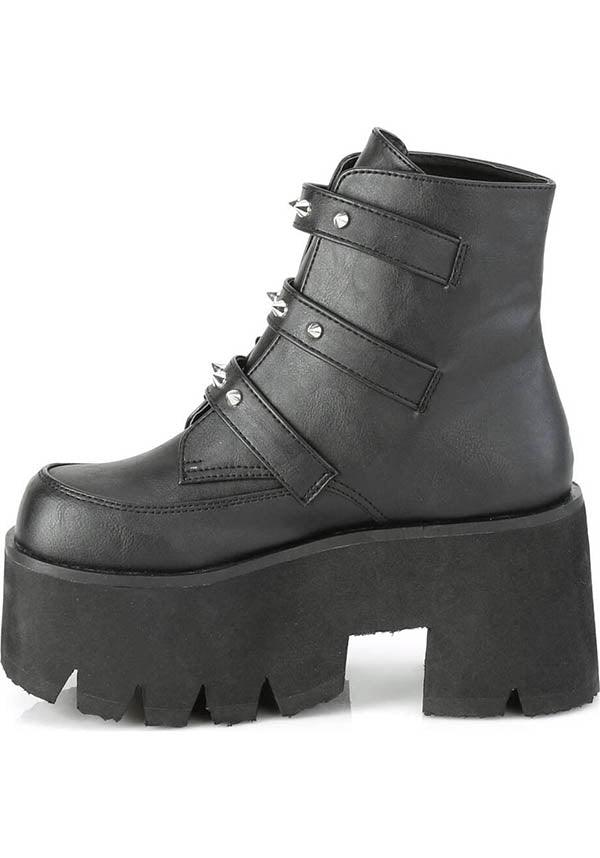 PRE-ORDER! Matte Black Cut-Out Platform Ankle Boots ASHES-55