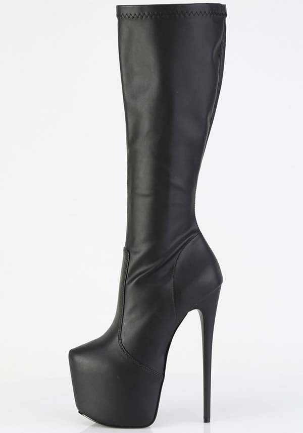 Jubilant 2000 Black Platform Stretch Knee Pre - order Boots