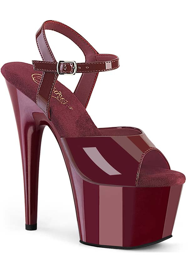ADORE-709 Burgundy Patent Platform Heels - Preorder for Fashion-Forward Women