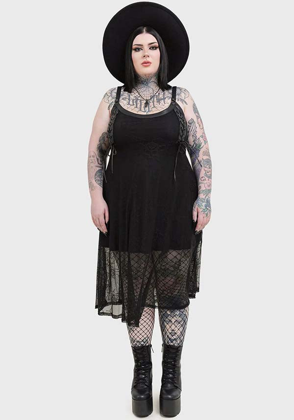 Anne Arkist Women's Midi Dress with Custom Skull Lace