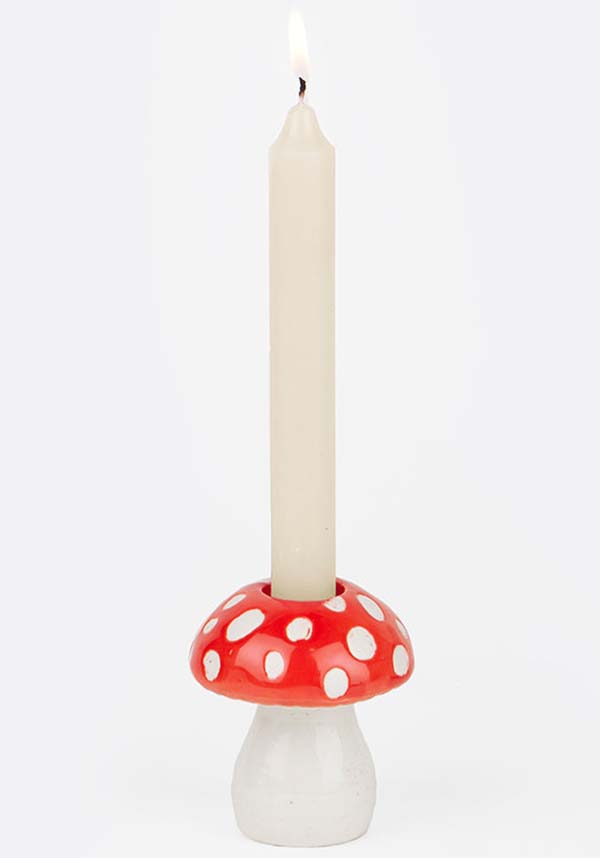 Doiy's Exquisite Ceramic Amanita Mushroom-Shaped Candle Holder