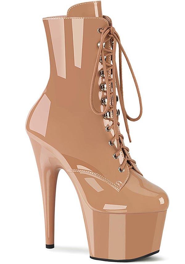 PREORDER! ADORE-1020 Blush Patent Platform Ankle Boots