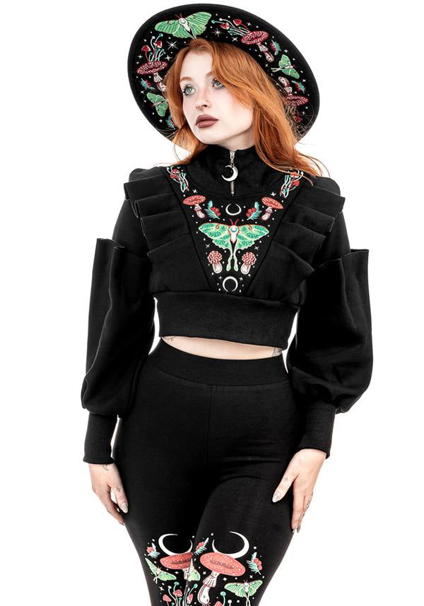 Stylish Restyle Autumnal Equinox Cropped Cotton Sweatshirt for Trendy Folks