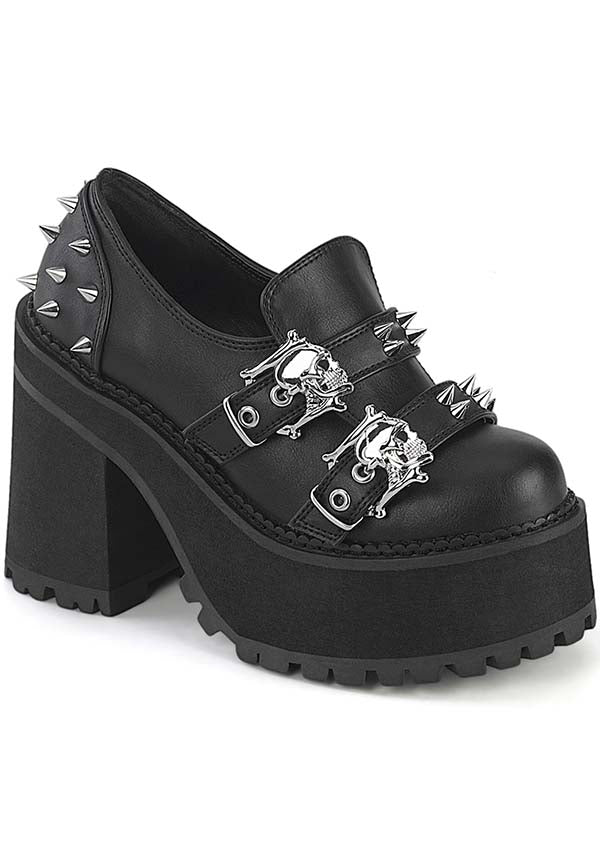 Black Demonia Assault-38 Platform Loafer - Preorder Available