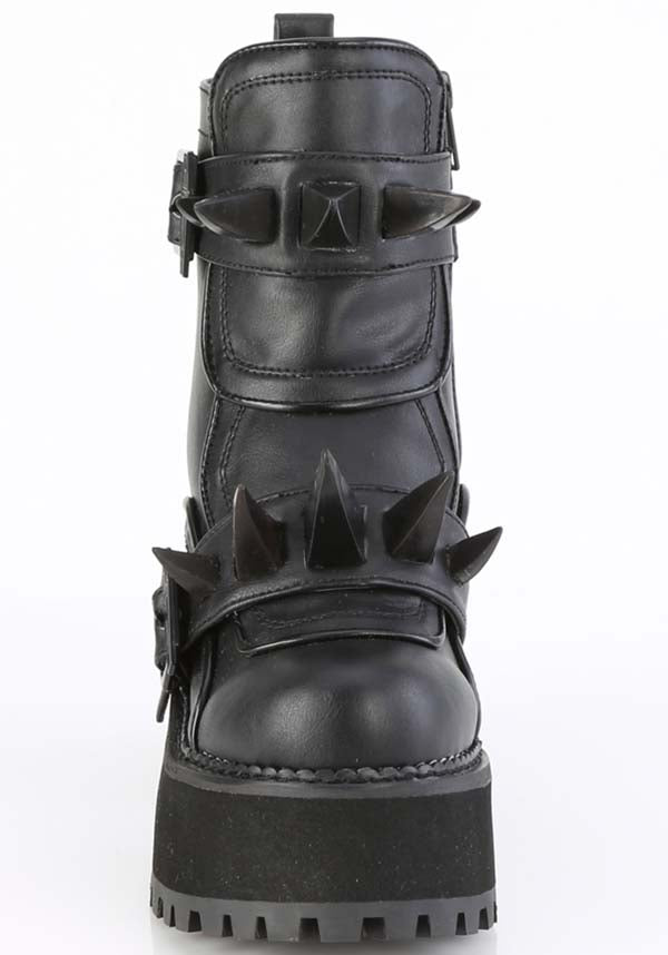 Black Assault-72 Platform Ankle Boots - Preorder for Alternative Style