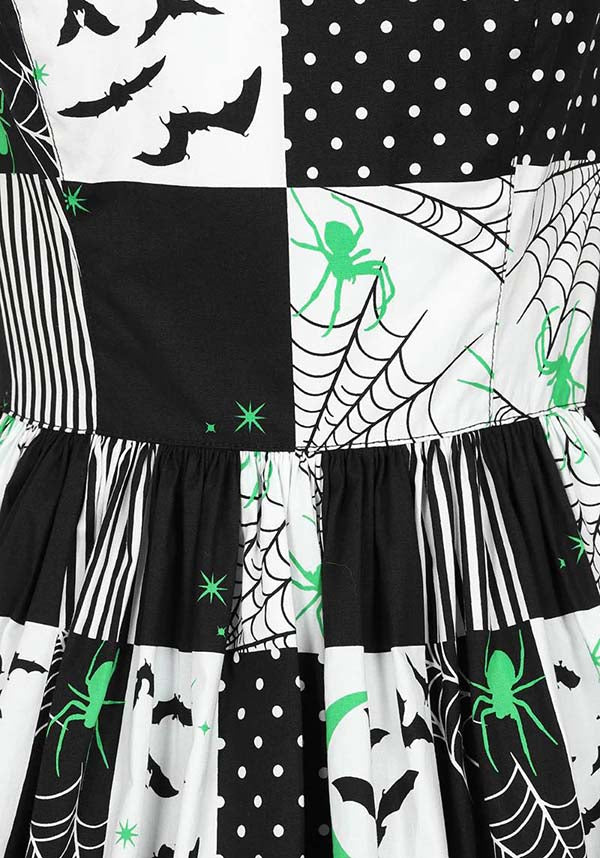 Hell Bunny Annie Vintage 50's Style Dress in Black and White for Halloween