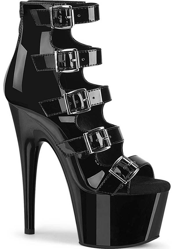 ADORE-700-33 Black Patent Leather Platform Heels for Women [PREORDER]