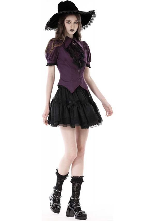 Purple Apothecary Top - Ideal for Dark Academia Office Look