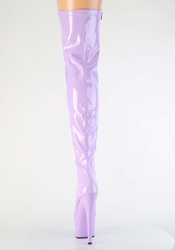 ADORE-3000 Lavender Stretch Thigh High Boots - Preorder Available