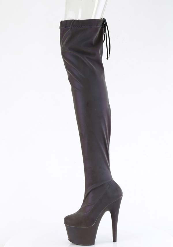 ADORE-3008REFL [Green-Purple] Thigh High Boots - Preorder