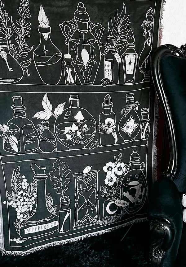 Apothecary Themed Woven Wall Tapestry by Beserk Crypt