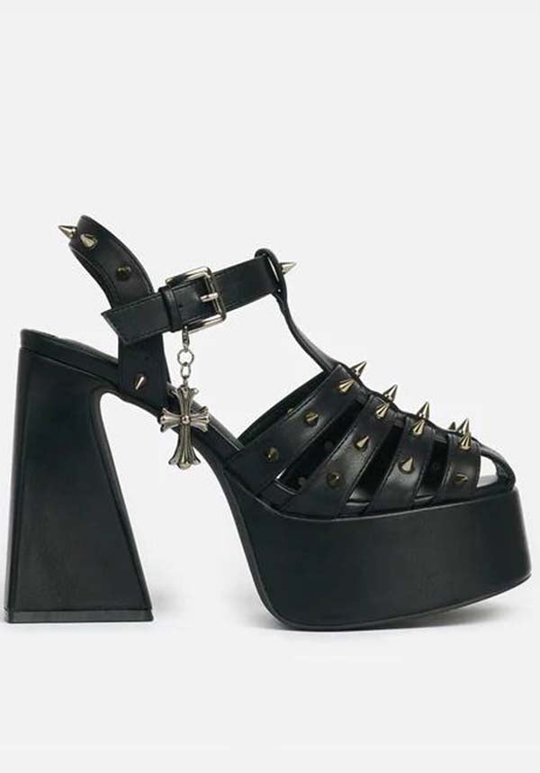 Angel Mist Black Platform High Heel Shoes for Fashion-Forward Women