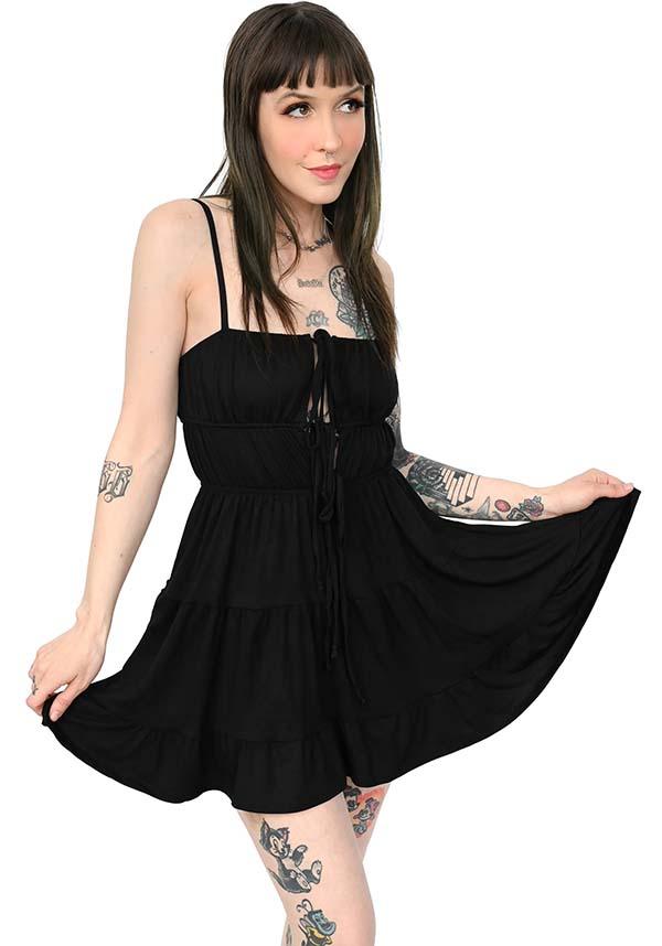 Ava All - Black Adjustable Mini Dress from Foxblood's Signature Collection
