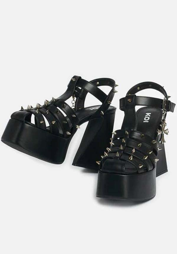 Angel Mist Black Platform High Heel Shoes for Fashion-Forward Women