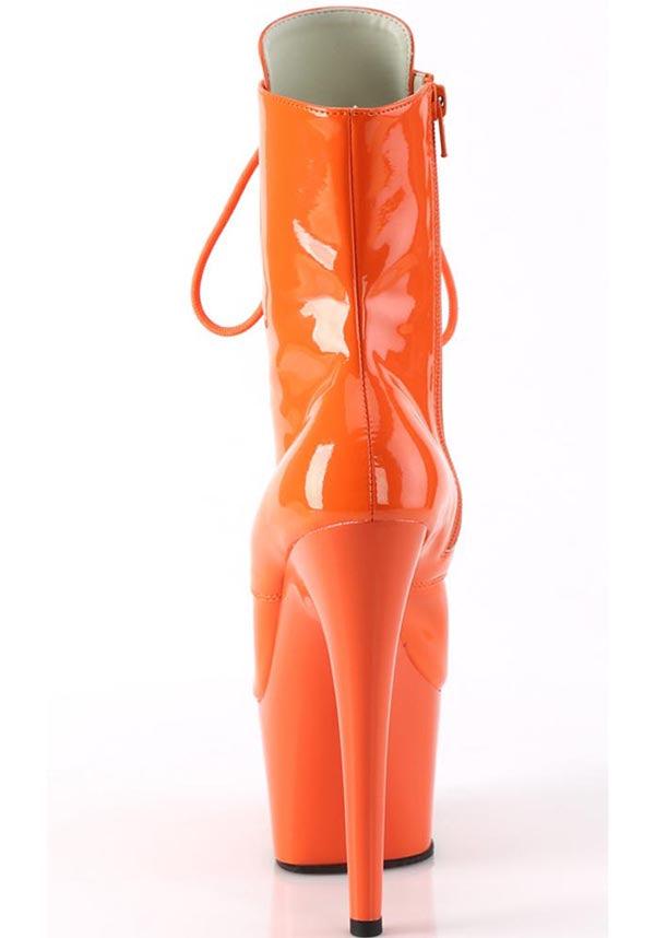 ADORE-1020 Orange Patent Platform Ankle Boots for Pre - Order