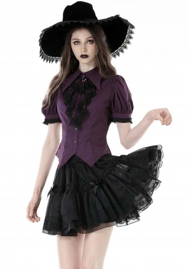 Purple Apothecary Top - Ideal for Dark Academia Office Look