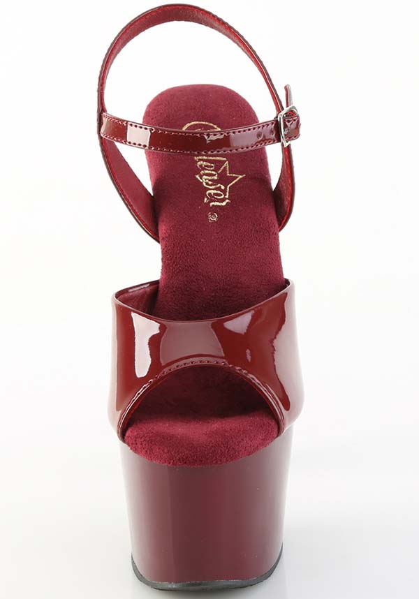 ADORE-709 Burgundy Patent Platform Heels - Preorder for Fashion-Forward Women