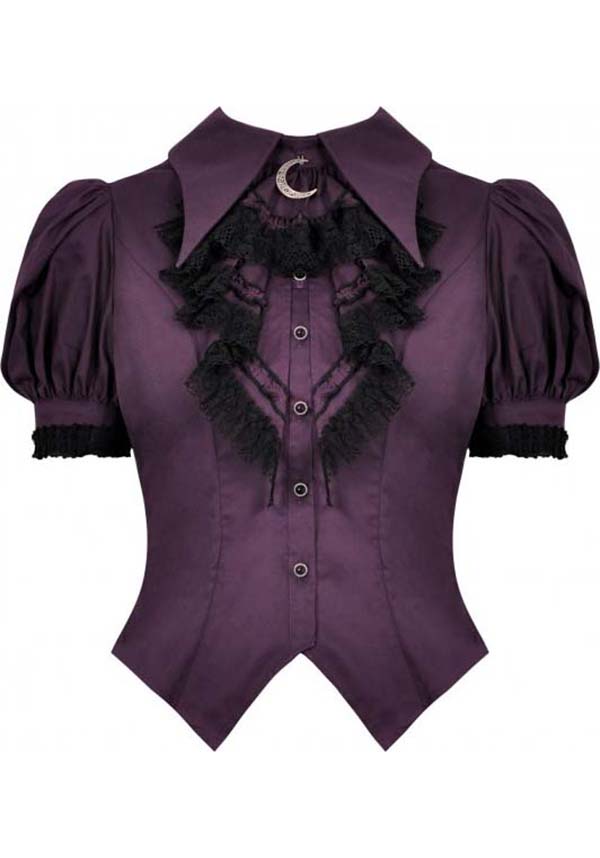 Purple Apothecary Top - Ideal for Dark Academia Office Look