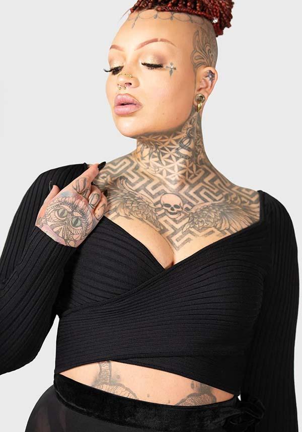 Stunning Ribbed Wrap Top with Love Heart Neckline for Awakening Style