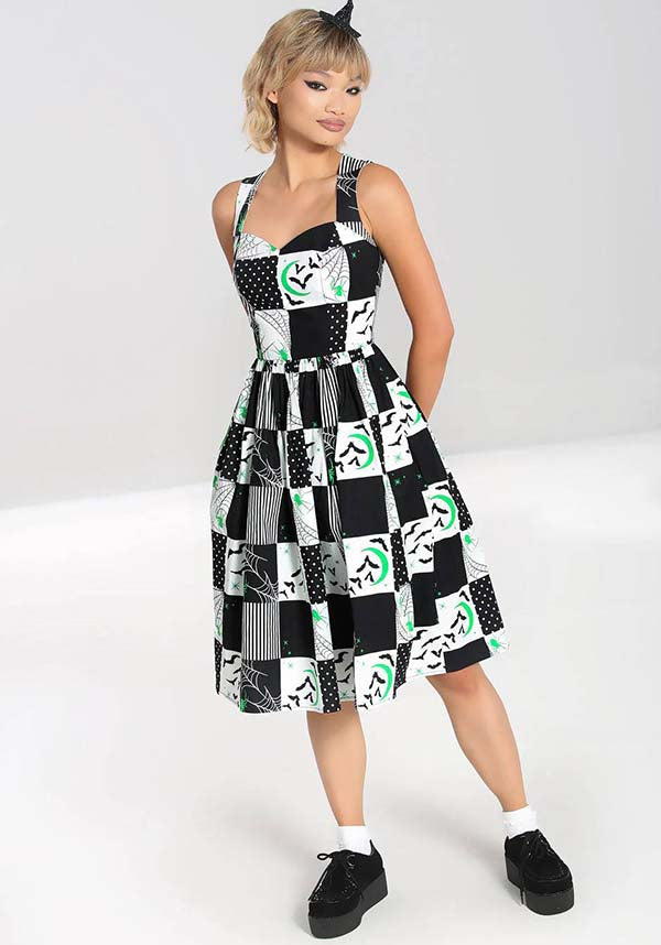 Hell Bunny Annie Vintage 50's Style Dress in Black and White for Halloween