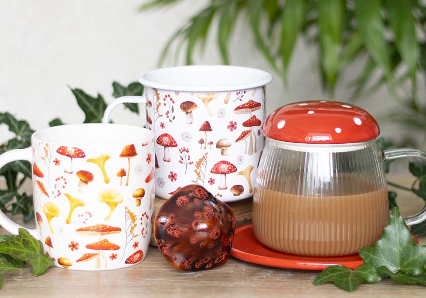 All Over Toadstool Patterned Ceramic Mug for Tea or Coffee