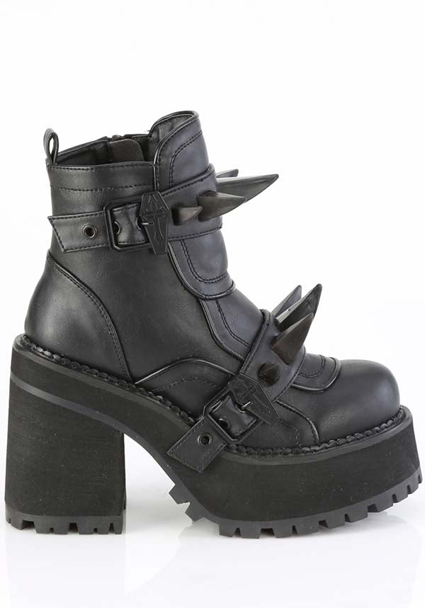 Black Assault-72 Platform Ankle Boots - Preorder for Alternative Style