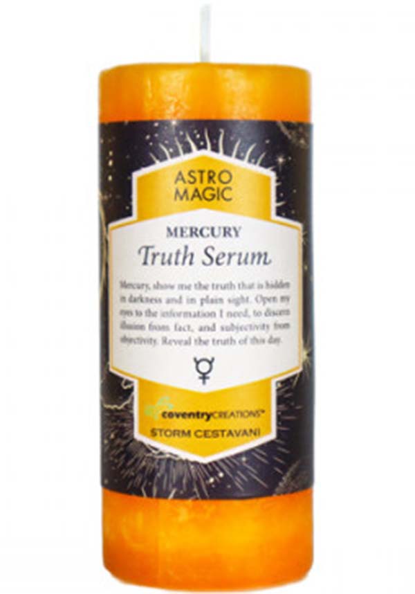Astro Magic Orange Mercury Truth Candle with Woodsy Myrrh Scent