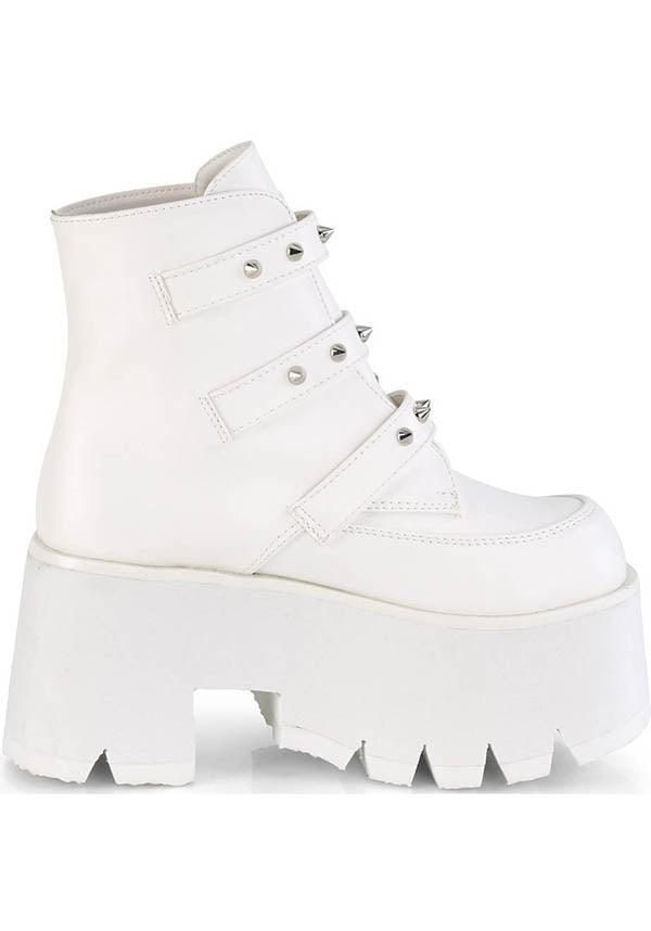 PREORDER! Matte White Cut-Out Platform Ankle Boots ASHES-55
