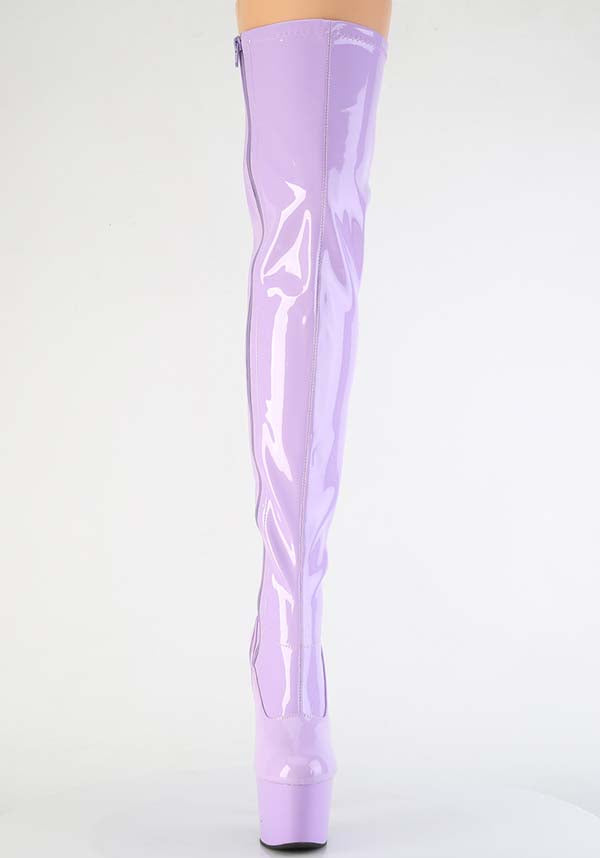 ADORE-3000 Lavender Stretch Thigh High Boots - Preorder Available
