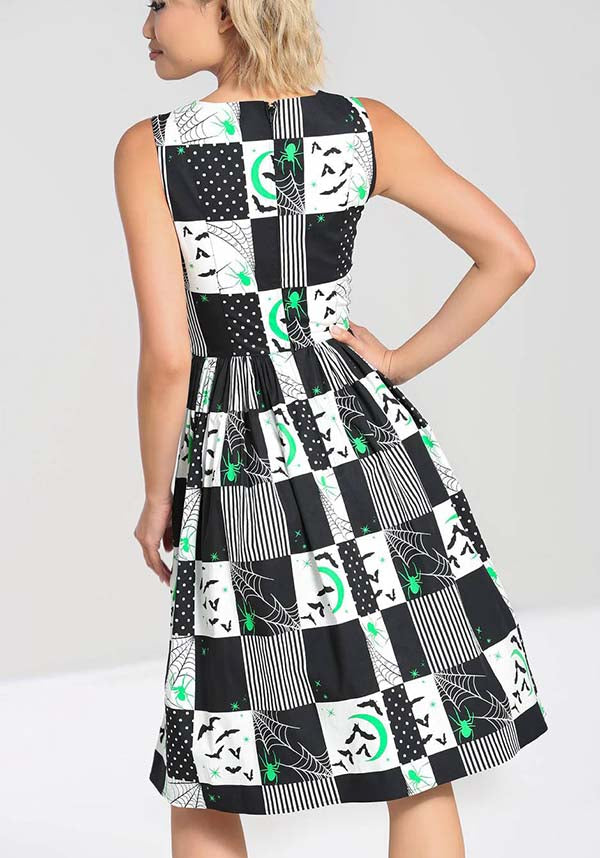 Hell Bunny Annie Vintage 50's Style Dress in Black and White for Halloween