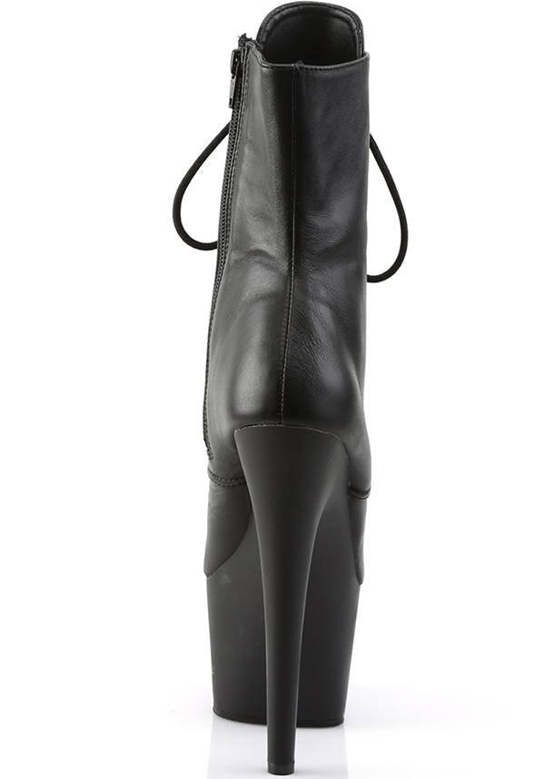 PREORDER: ADORE-1020 Black Vegan Leather Platform Ankle Boots